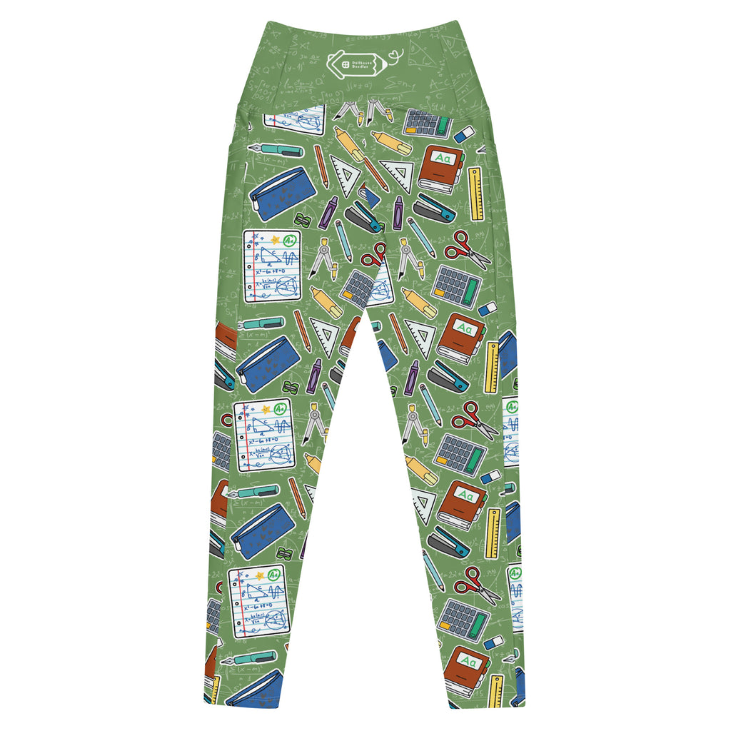 RECYCLED High Waist Pocket Leggings - 'Teacher's Pet'