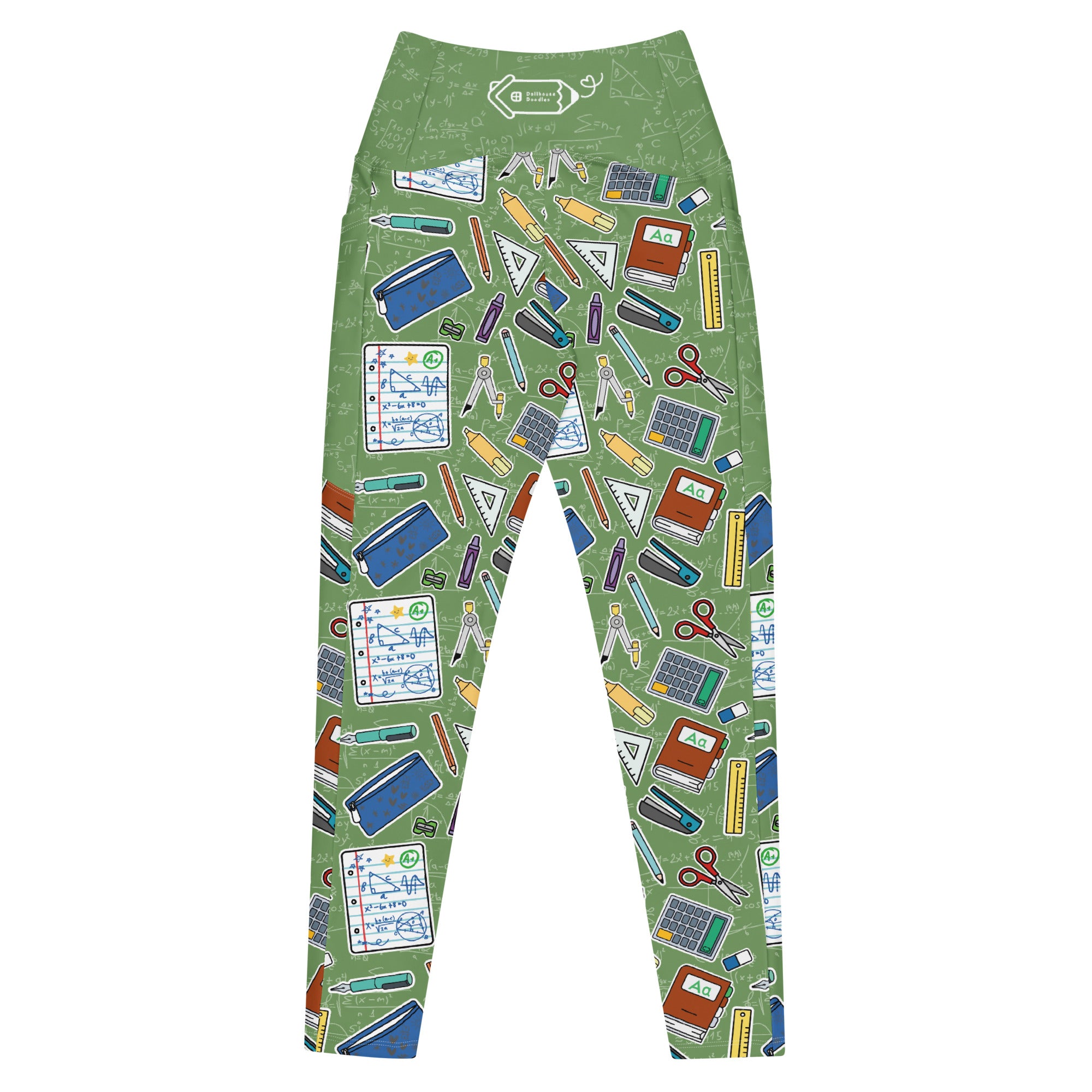 RECYCLED High Waist Pocket Leggings - 'Teacher's Pet'