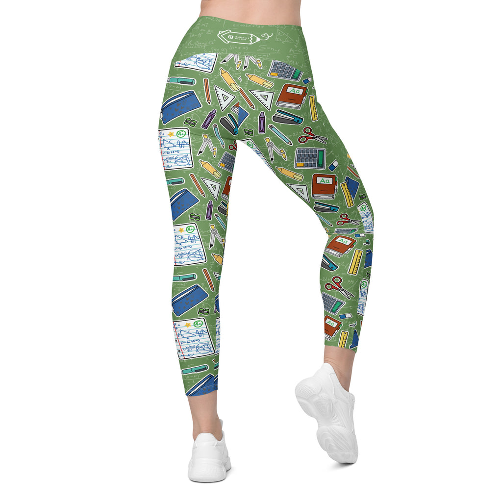 RECYCLED High Waist Pocket Leggings - 'Teacher's Pet'