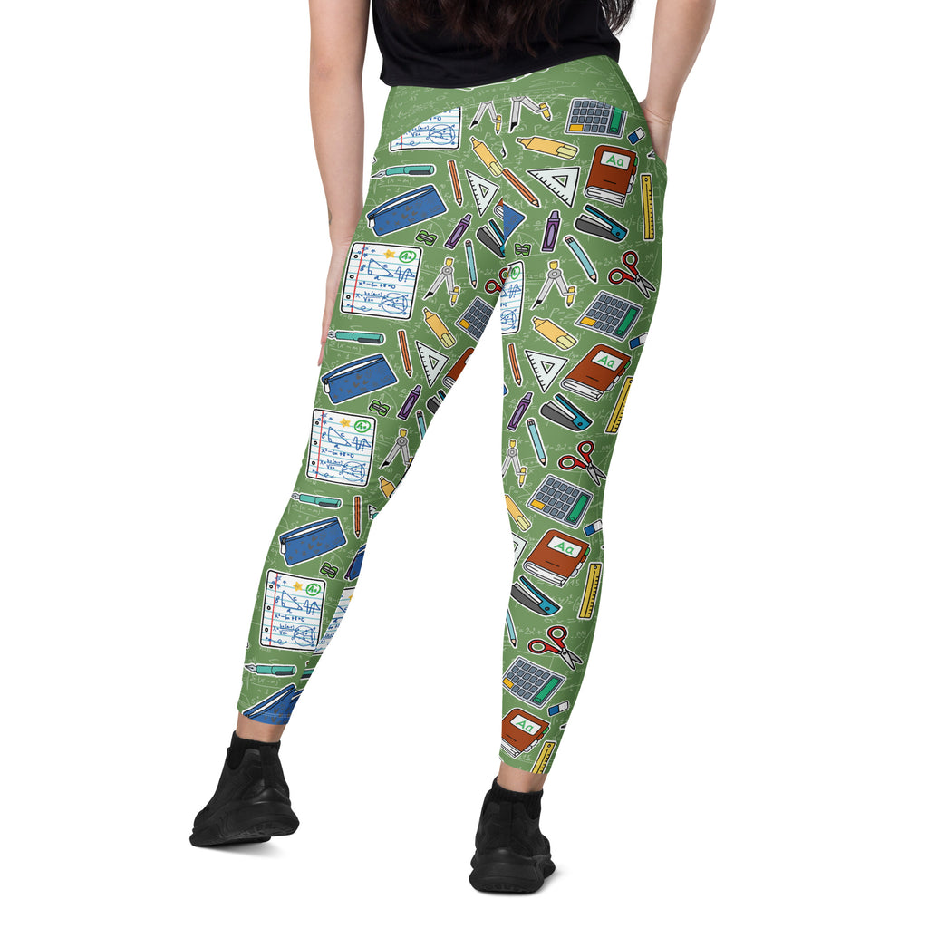 RECYCLED High Waist Pocket Leggings - 'Teacher's Pet'