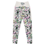 RECYCLED High Waist Pocket Leggings - 'Bubblegum Diner'