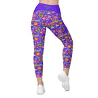 RECYCLED High Waist Pocket Leggings - 'Glitter Stickers'