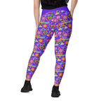 RECYCLED High Waist Pocket Leggings - 'Glitter Stickers'