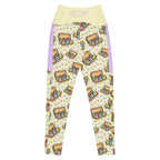 RECYCLED High Waist Pocket Leggings - 'Easter Kittens'