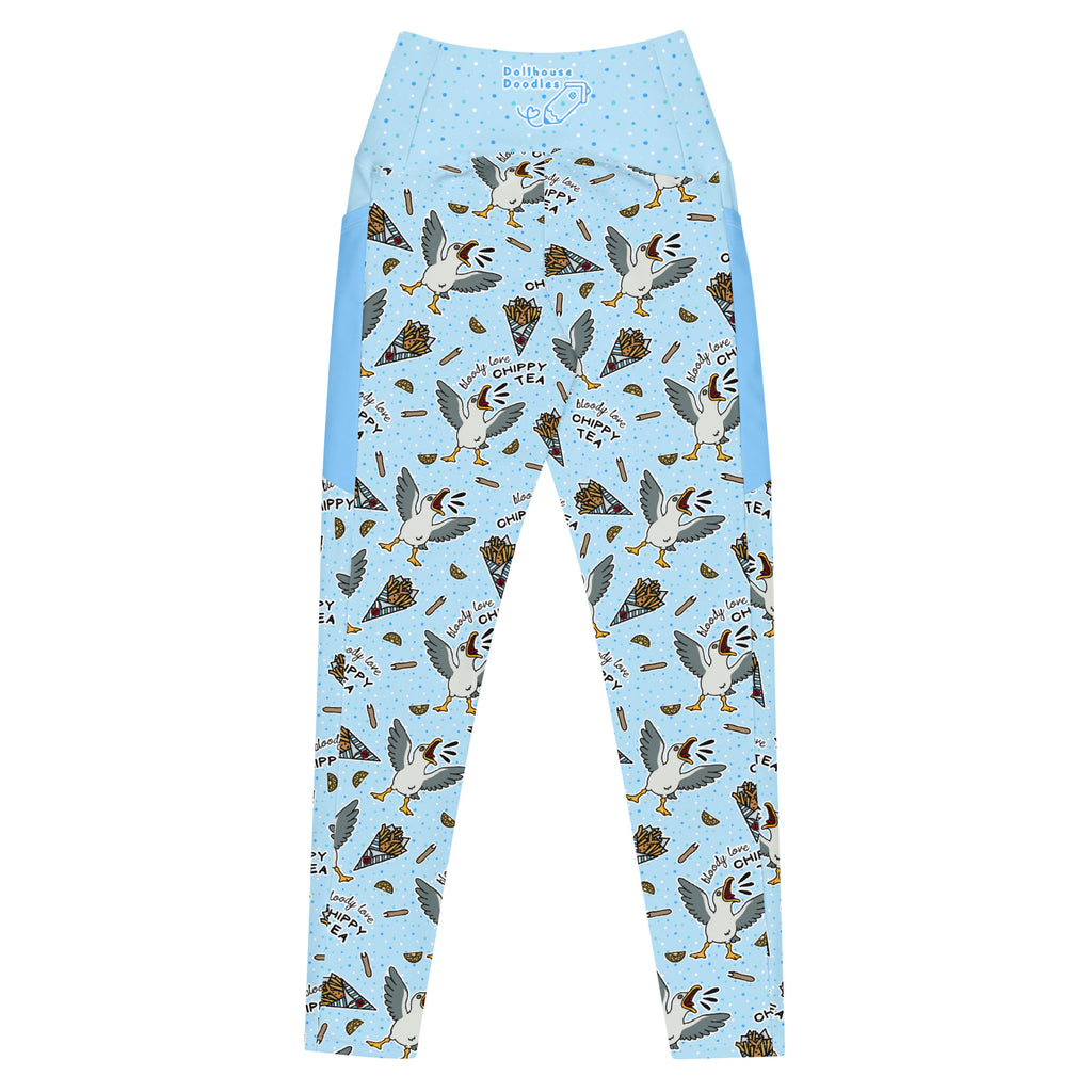 RECYCLED High Waist Pocket Leggings - 'Chippy Tea' Leggings