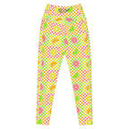 RECYCLED High Waist Pocket Leggings - 'Citrus Squares'