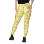 RECYCLED High Waist Pocket Leggings - 'Citrus Squares'