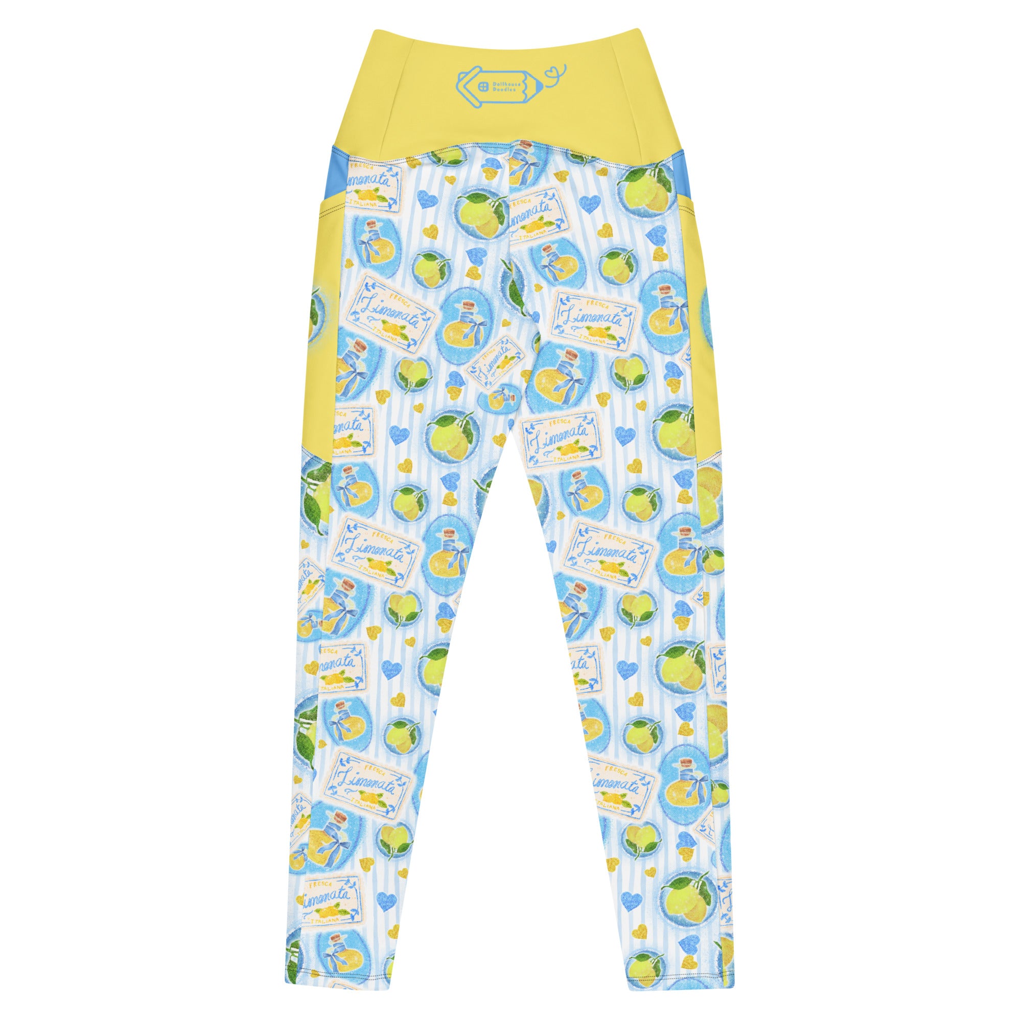 RECYCLED High Waist Pocket Leggings - 'Limonata' CUT-SEW