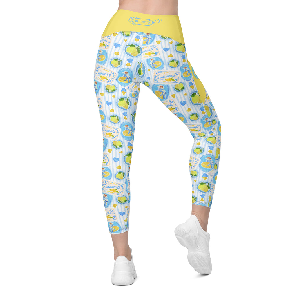 RECYCLED High Waist Pocket Leggings - 'Limonata' CUT-SEW
