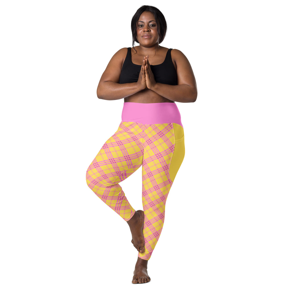 RECYCLED High Waist Pocket Leggings - 'Raspberry Ripple'