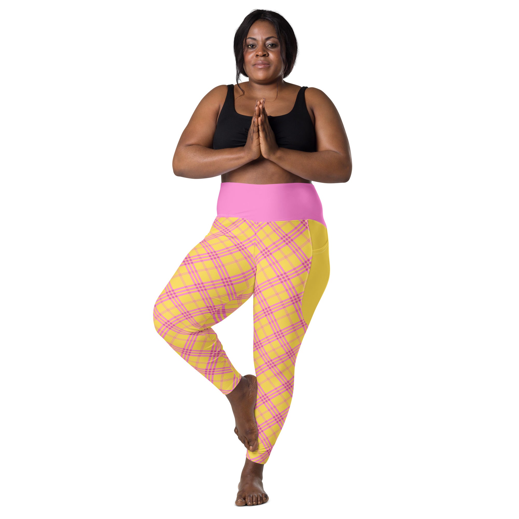 RECYCLED High Waist Pocket Leggings - 'Raspberry Ripple'