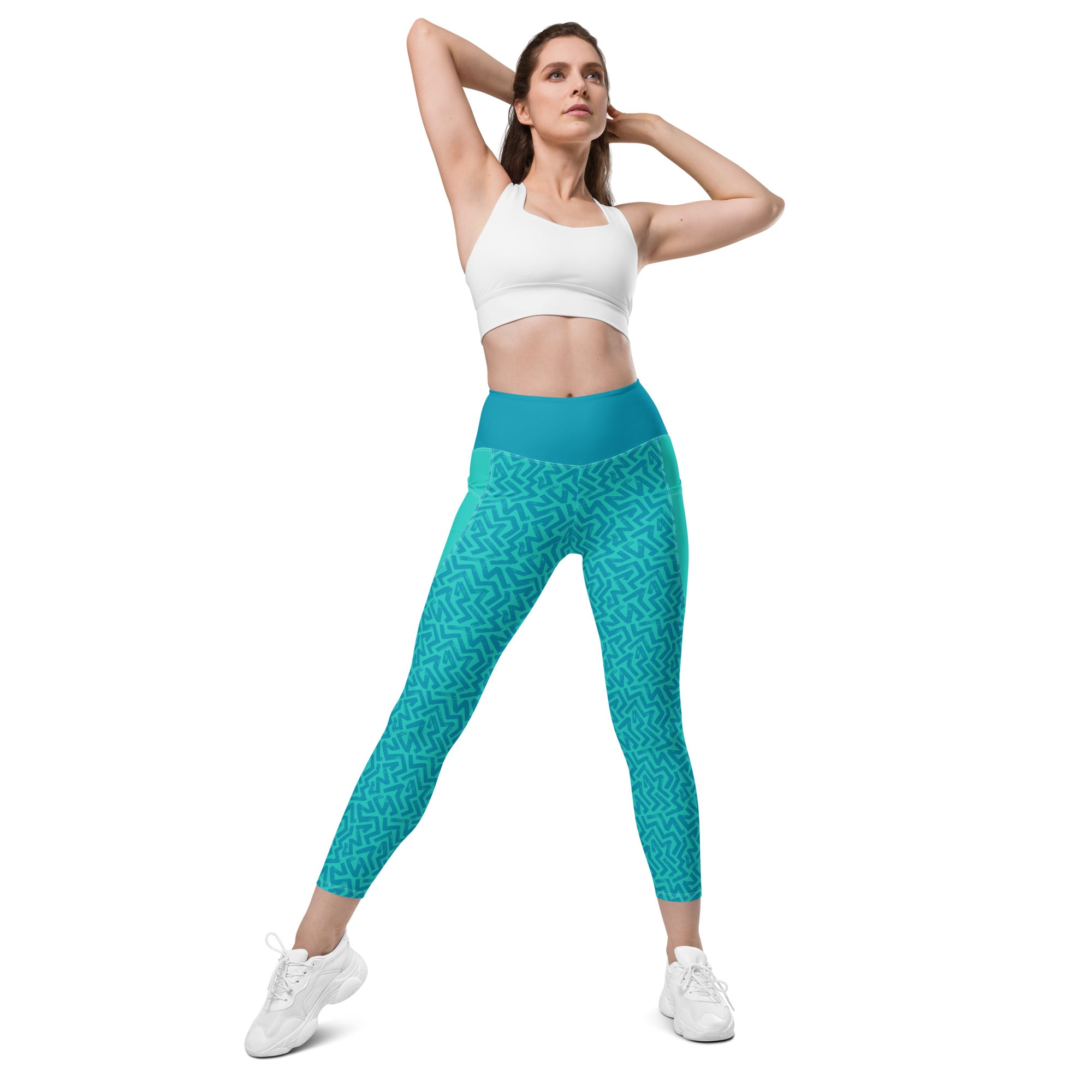 RECYCLED High Waist Pocket Leggings - 'Aquamarine'