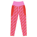 RECYCLED High Waist Pocket Leggings - 'Strawberry Salsa'