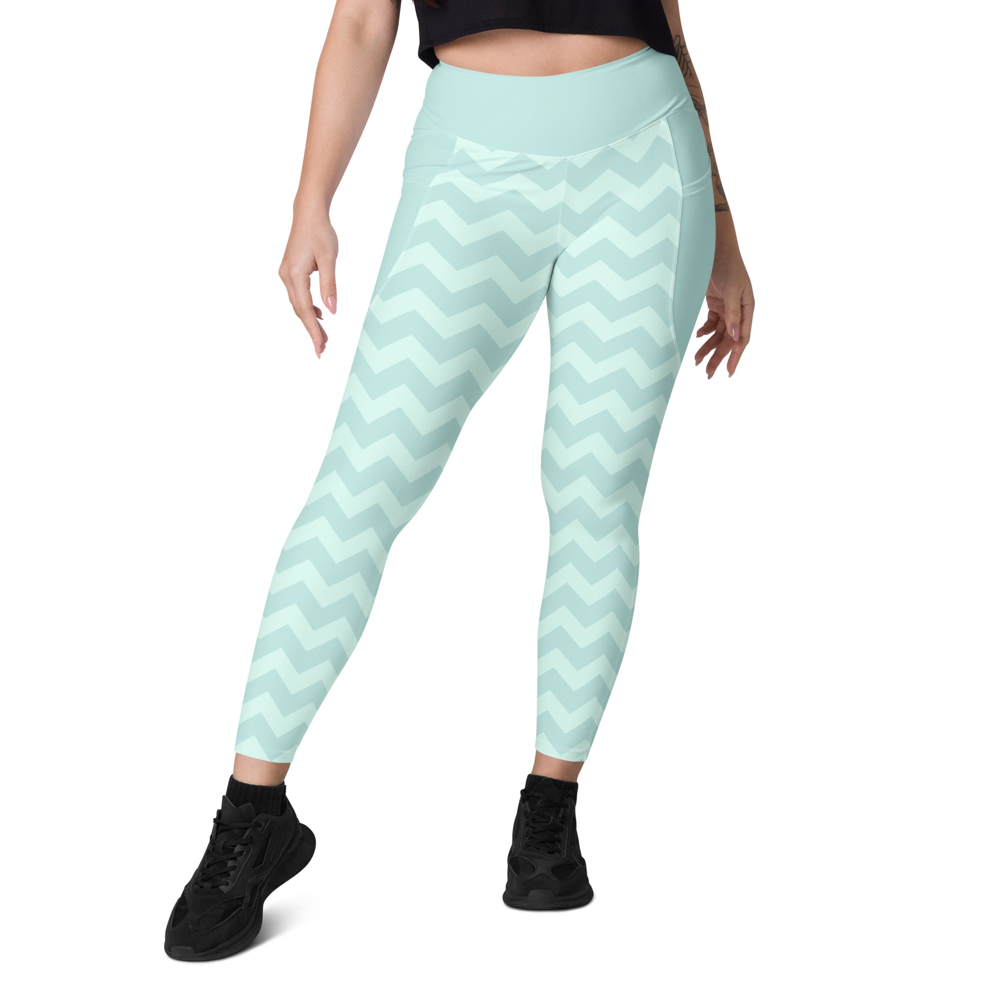 RECYCLED High Waist Pocket Leggings - 'Zig-A-Zig-Ah!'