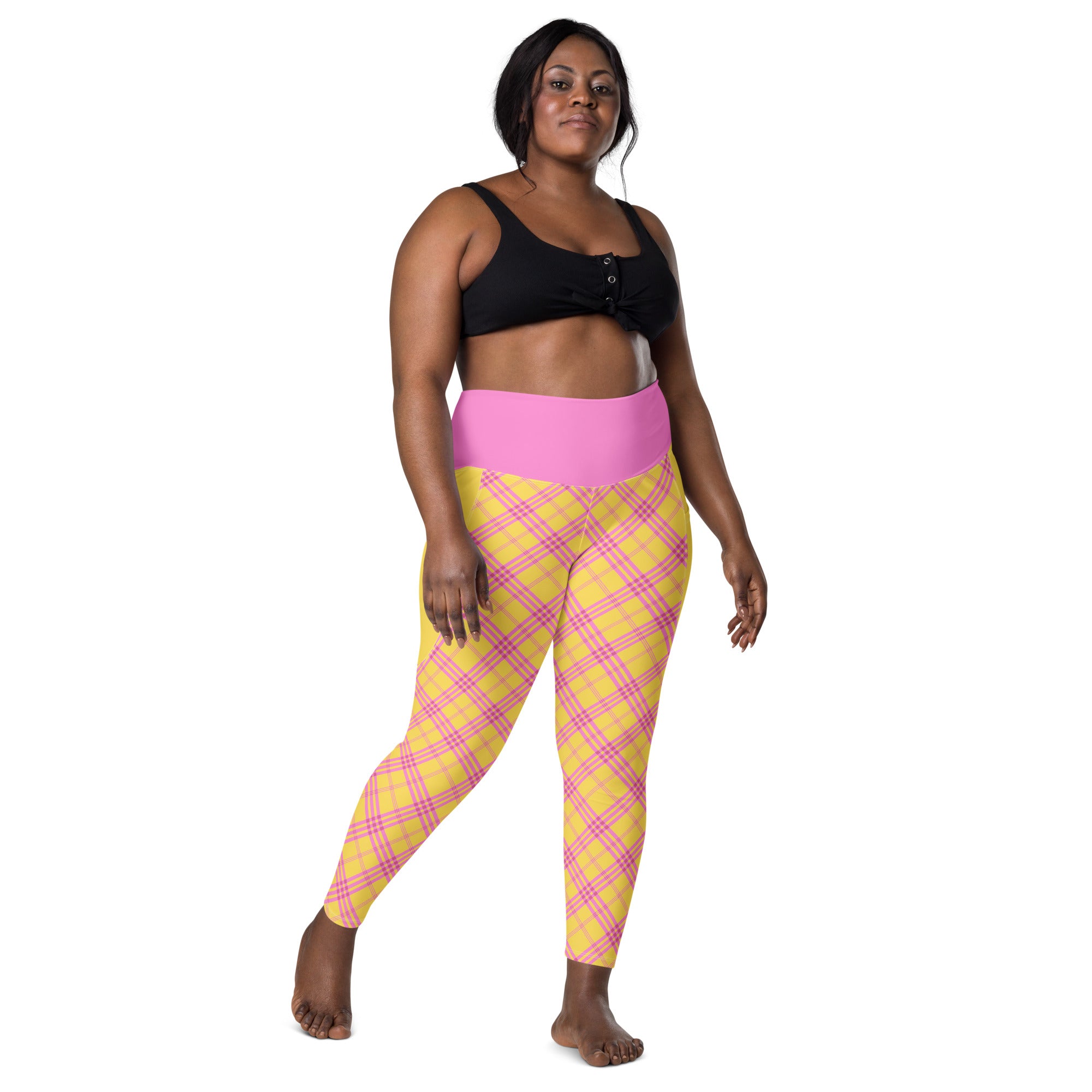 RECYCLED High Waist Pocket Leggings - 'Raspberry Ripple'