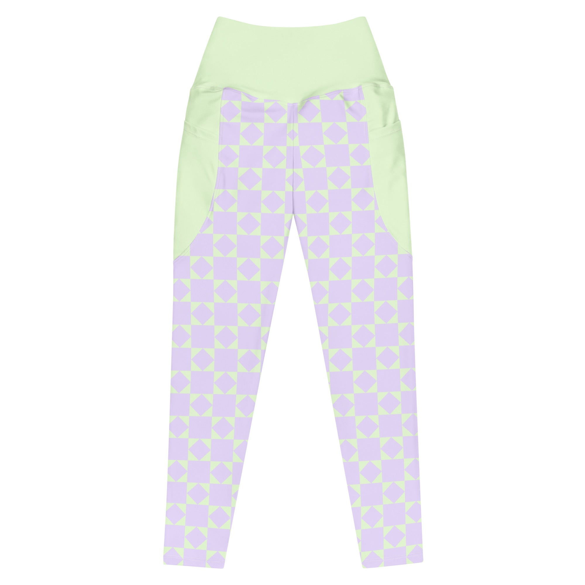 RECYCLED High Waist Pocket Leggings - 'Lilac Mint' 6XL