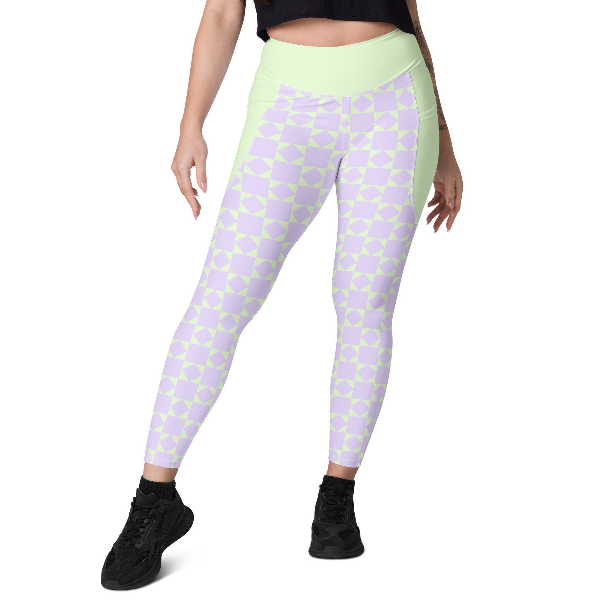 RECYCLED High Waist Pocket Leggings - 'Lilac Mint' 4XL