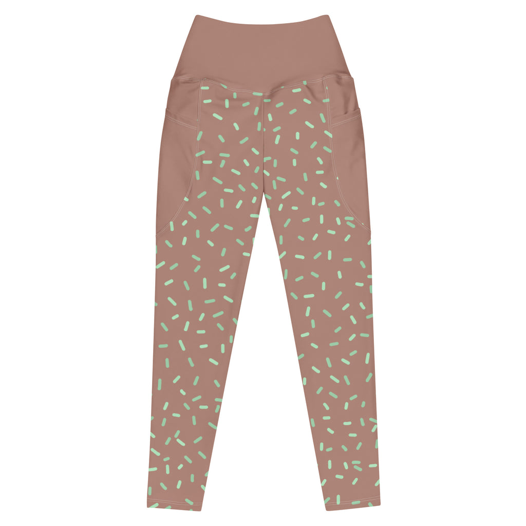 RECYCLED High Waist Pocket Leggings - 'Mint Choc Chip'