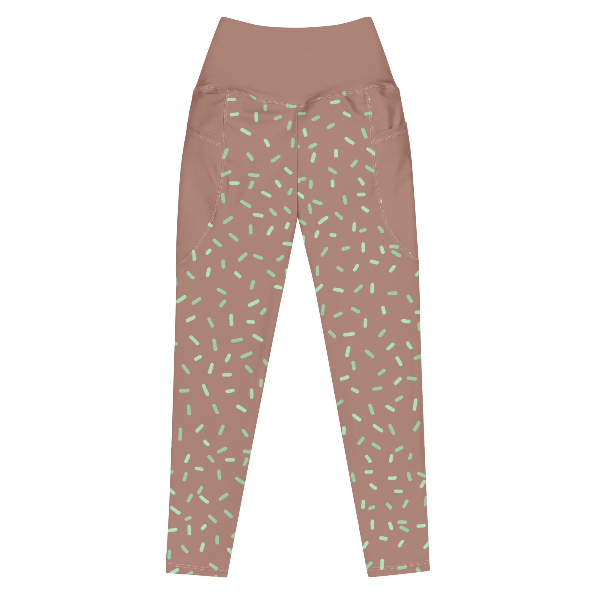 RECYCLED High Waist Pocket Leggings - 'Mint Choc Chip'