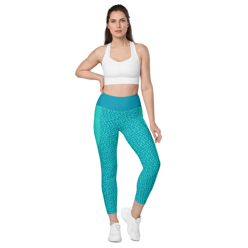 RECYCLED High Waist Pocket Leggings - 'Aquamarine'