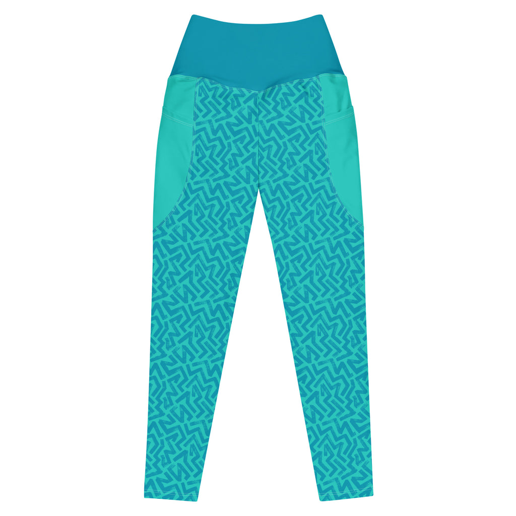 RECYCLED High Waist Pocket Leggings - 'Aquamarine' 6XL