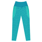 RECYCLED High Waist Pocket Leggings - 'Aquamarine' 6XL