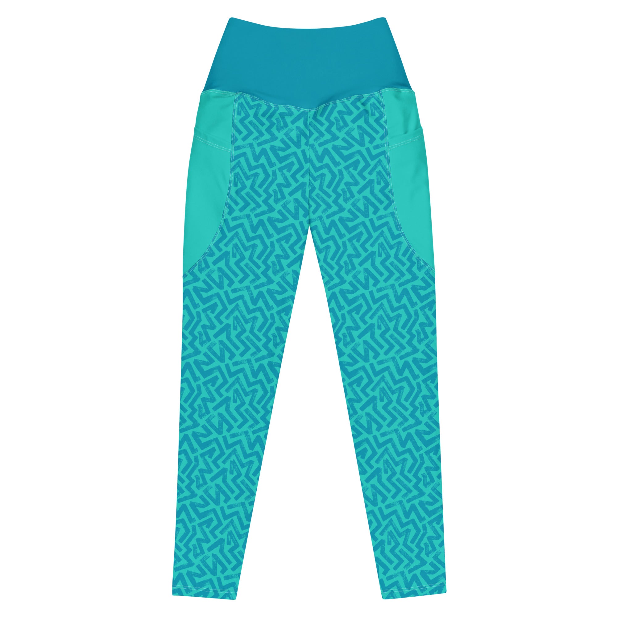 RECYCLED High Waist Pocket Leggings - 'Aquamarine' 6XL