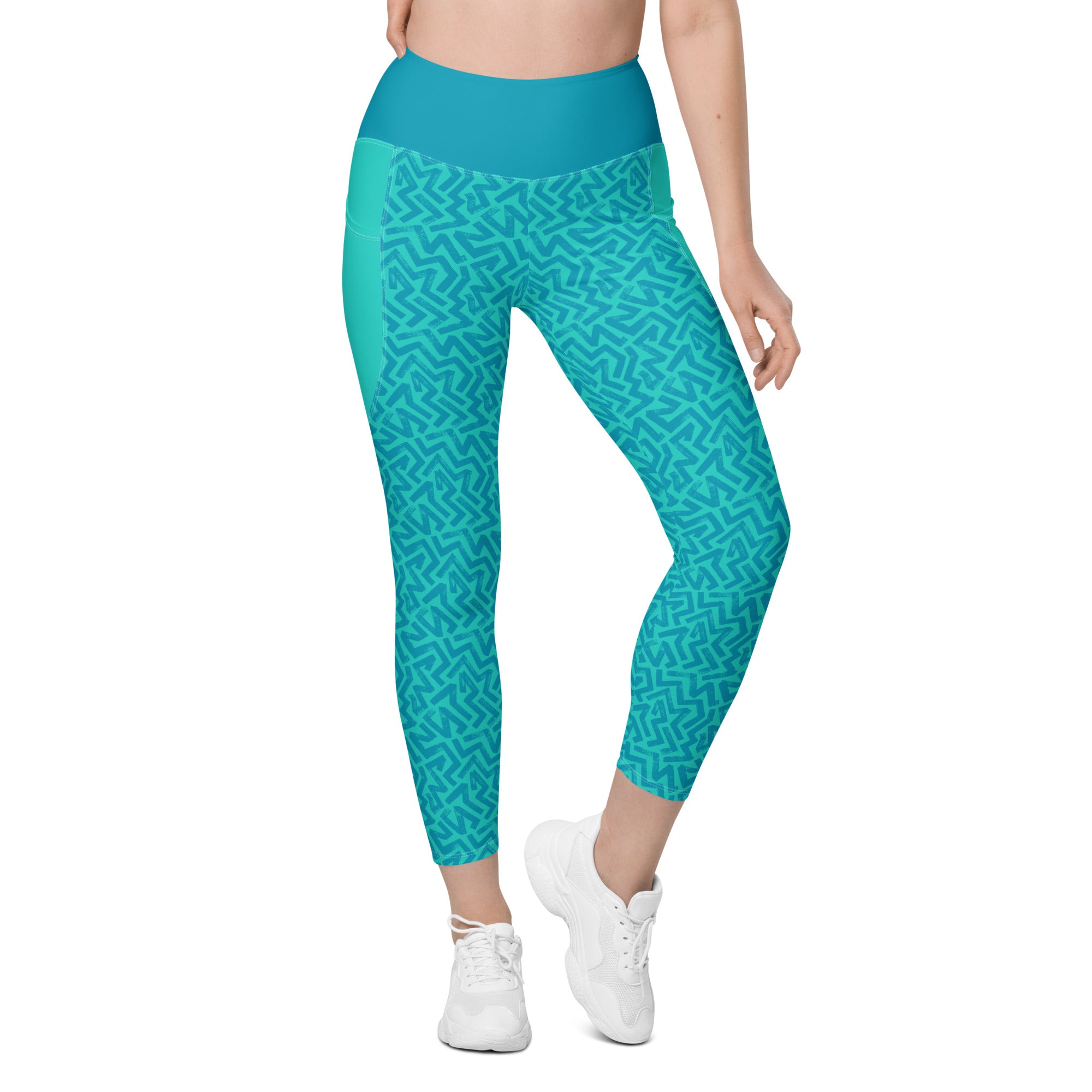 RECYCLED High Waist Pocket Leggings - 'Aquamarine'