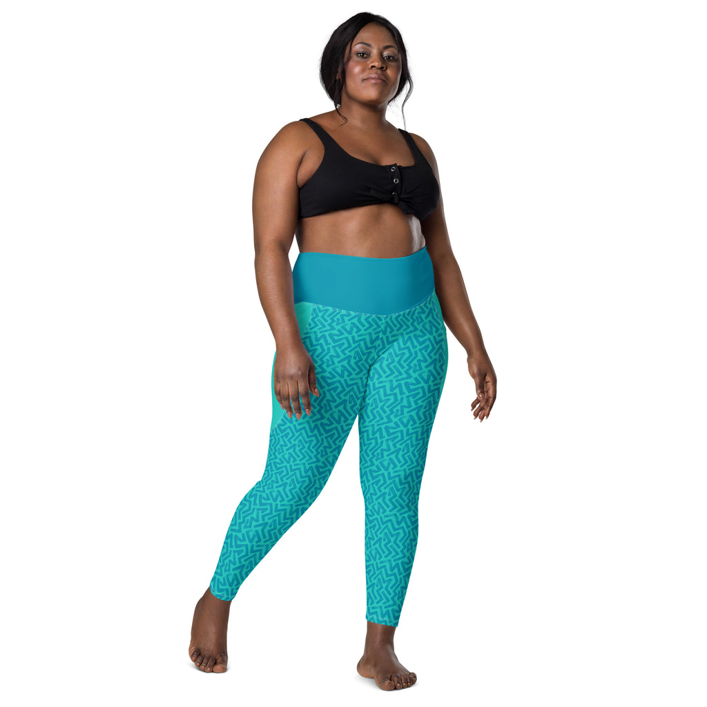 RECYCLED High Waist Pocket Leggings - 'Aquamarine'