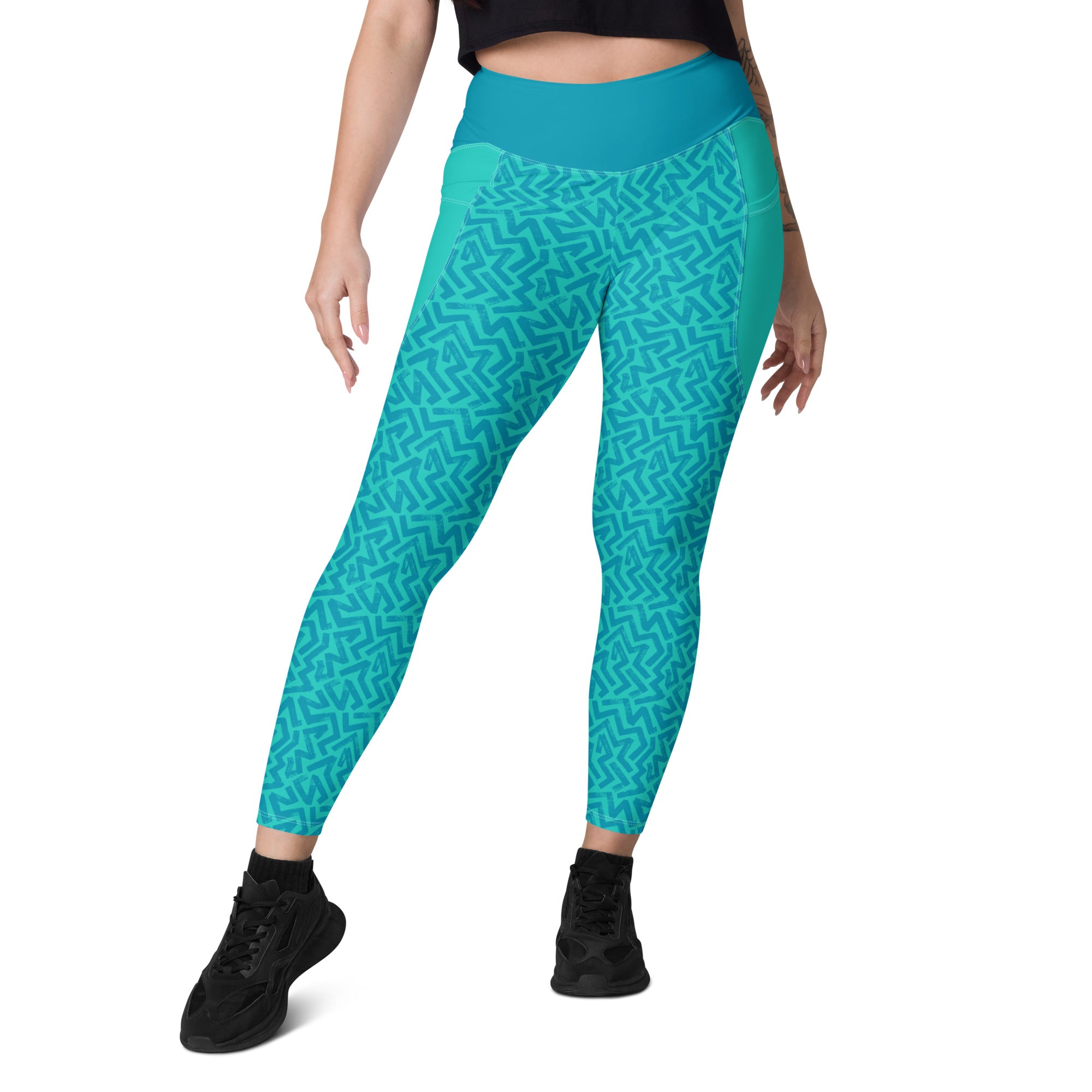 RECYCLED High Waist Pocket Leggings - 'Aquamarine'