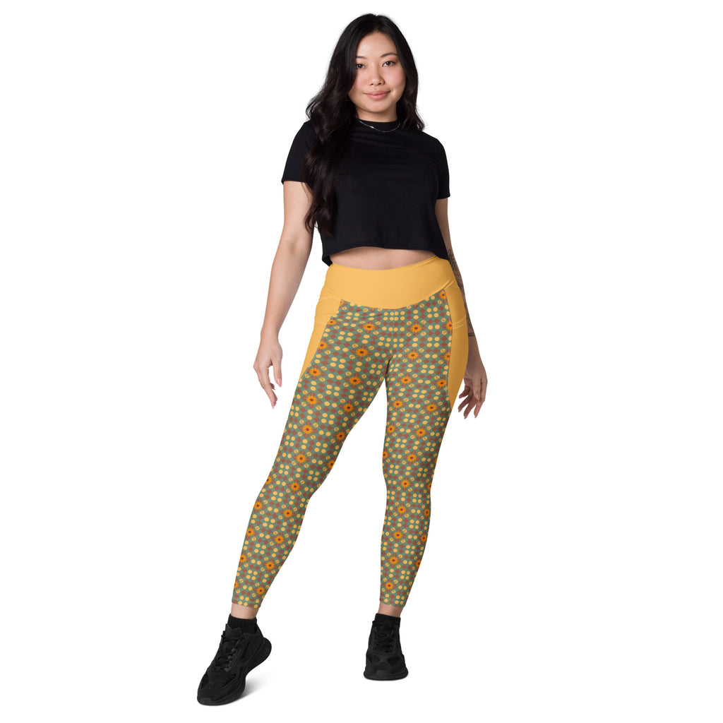 RECYCLED High Waist Pocket Leggings - 'Summertime Vintage'