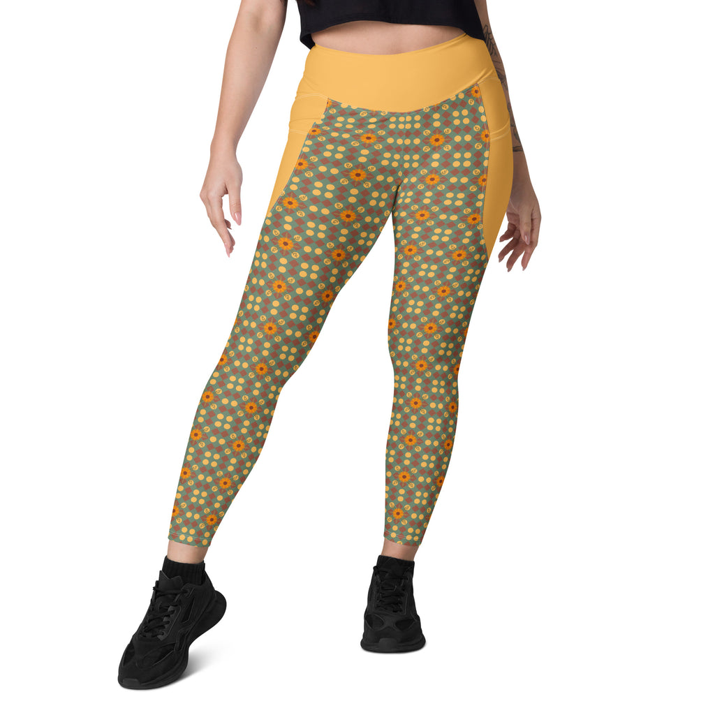 RECYCLED High Waist Pocket Leggings - 'Summertime Vintage'