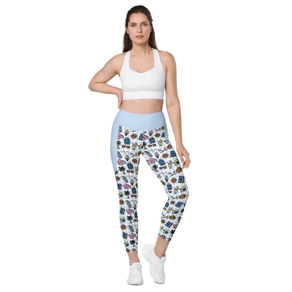 RECYCLED High Waist Pocket Leggings - 'Gingham Getaway'