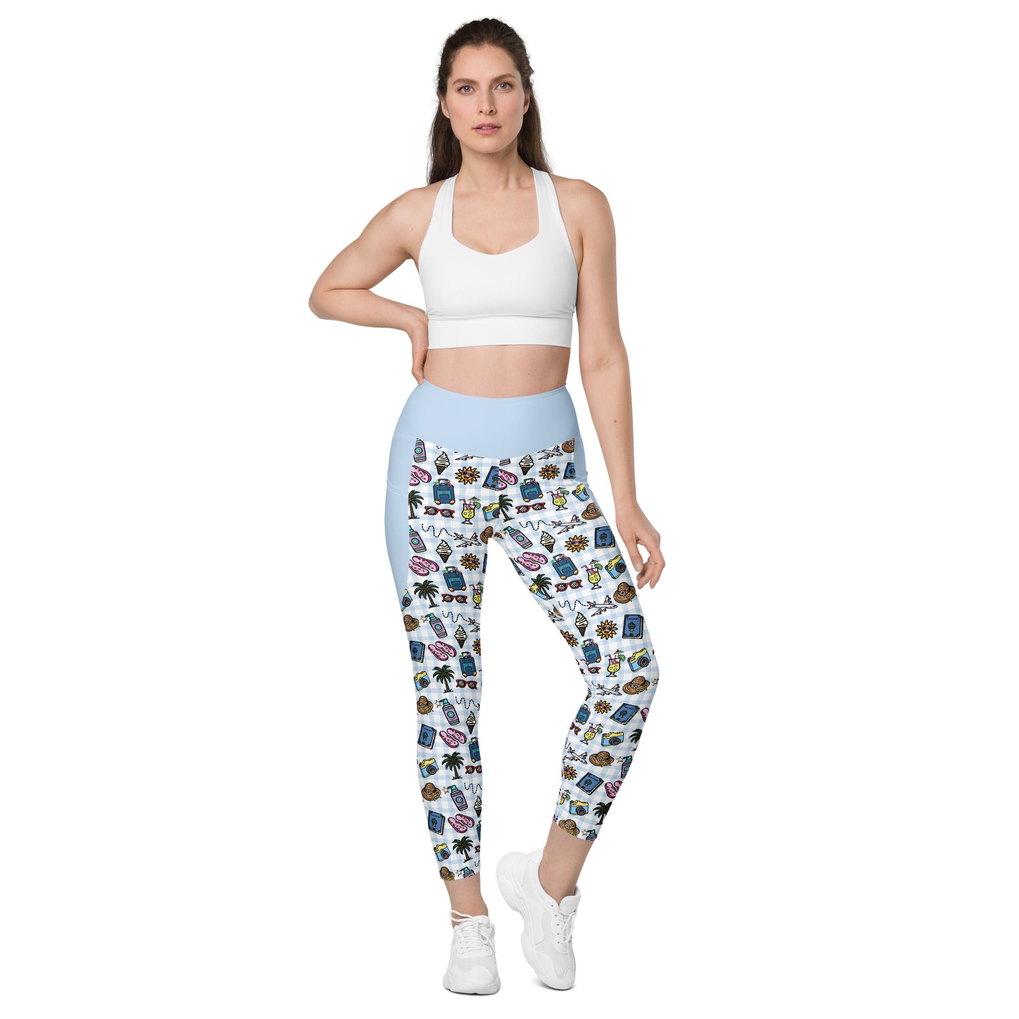 RECYCLED High Waist Pocket Leggings - 'Gingham Getaway'