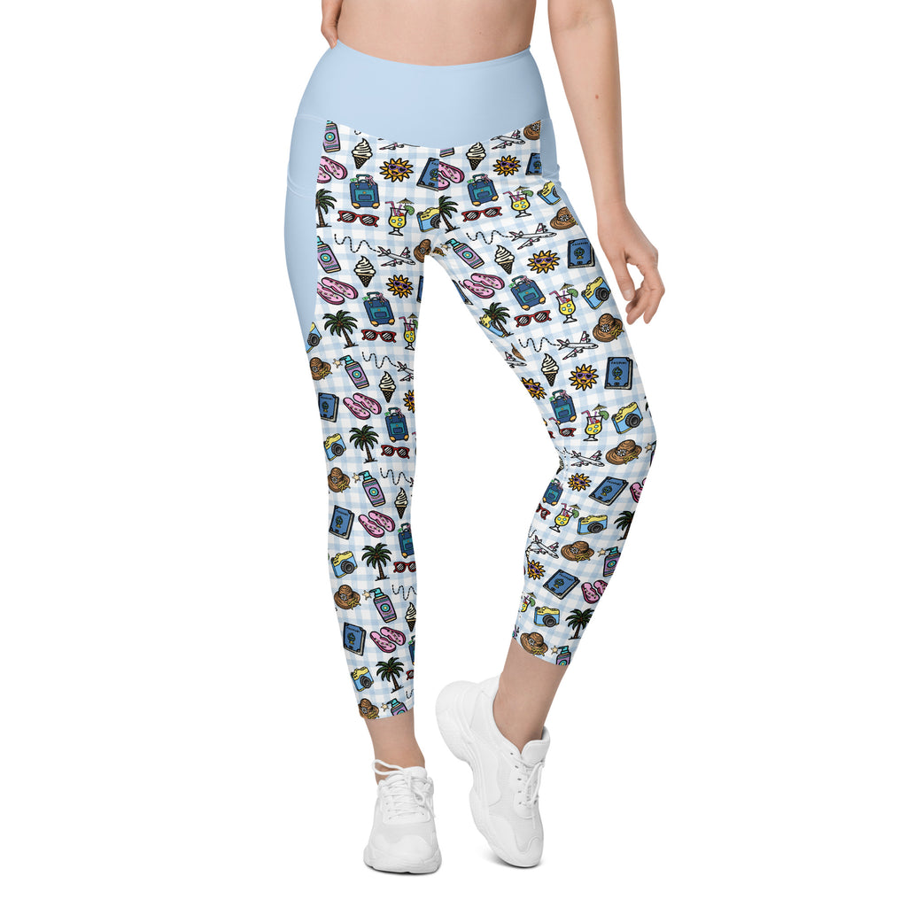 RECYCLED High Waist Pocket Leggings - 'Gingham Getaway'