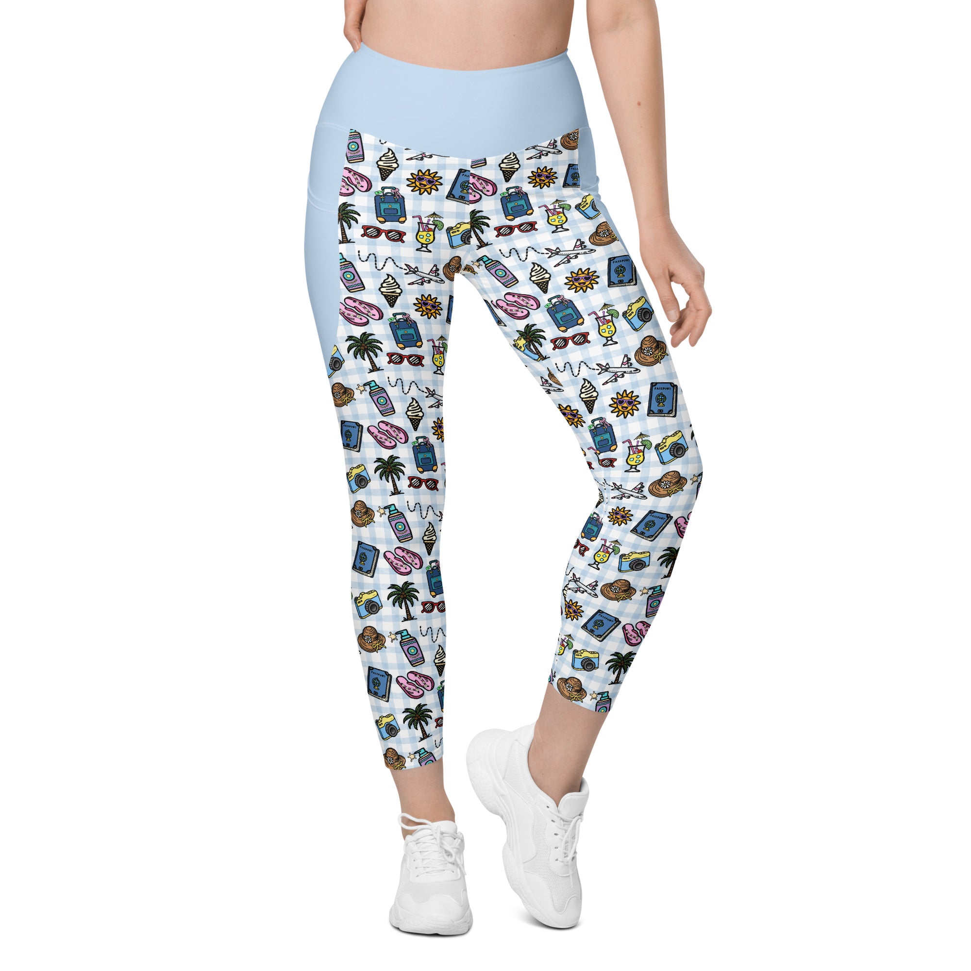 RECYCLED High Waist Pocket Leggings - 'Gingham Getaway'