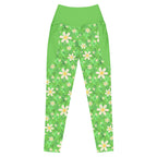 RECYCLED High Waist Pocket Leggings - 'Daisychain' 6XL