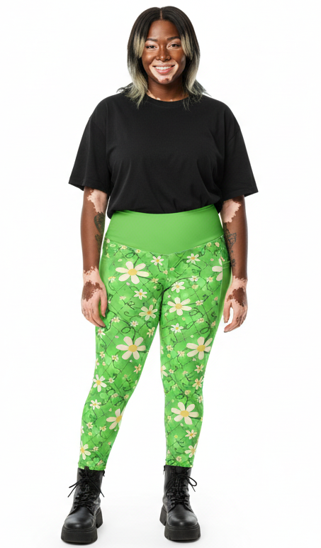 RECYCLED High Waist Pocket Leggings - 'Daisychain'