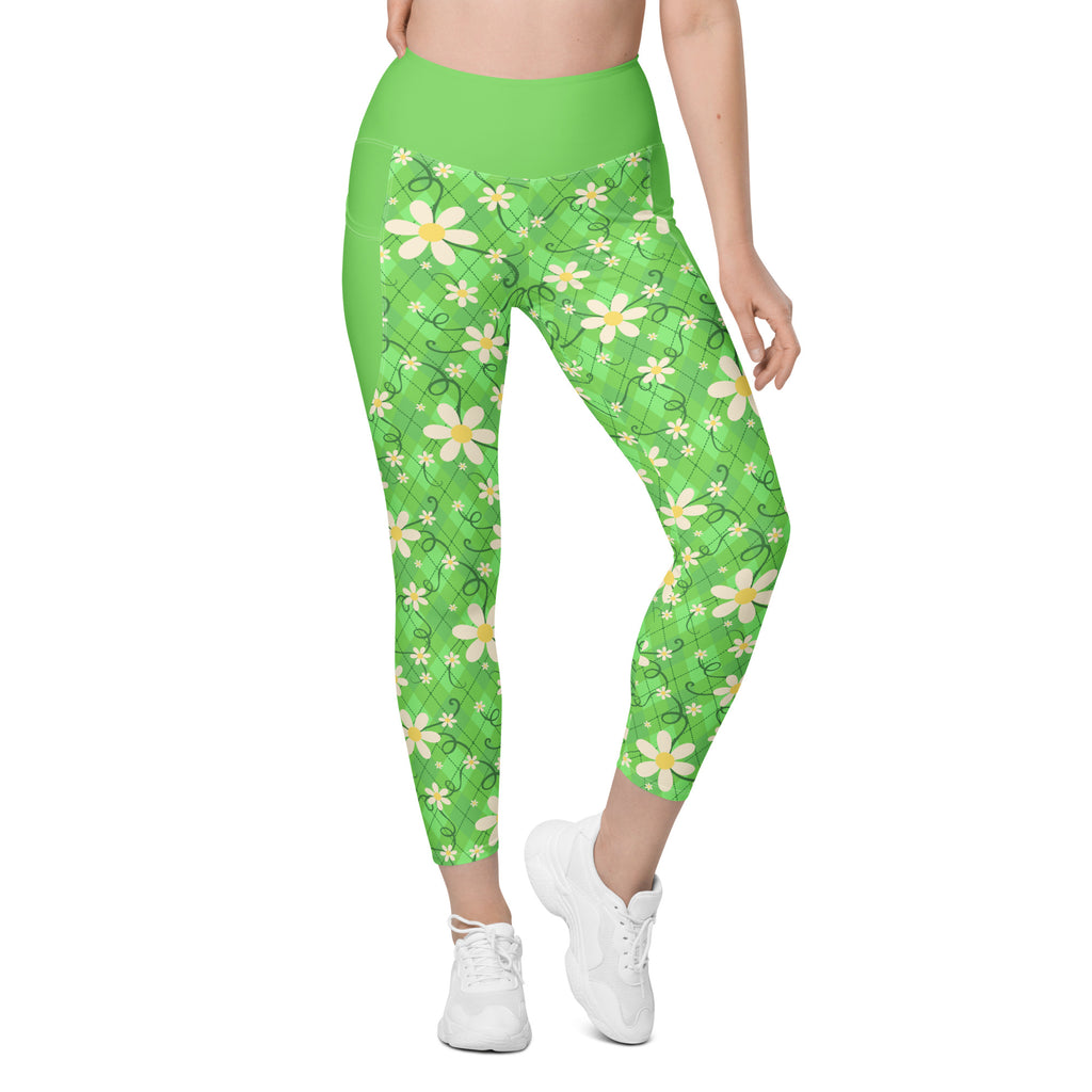 RECYCLED High Waist Pocket Leggings - 'Daisychain'