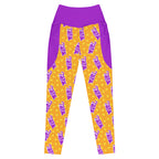 RECYCLED High Waist Pocket Leggings - 'Cool Cat' 6XL