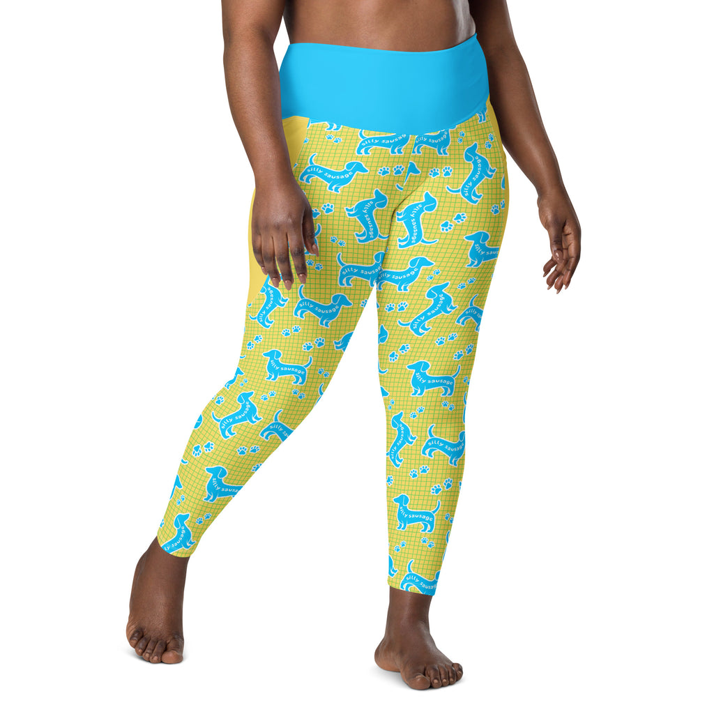 RECYCLED High Waist Pocket Leggings - 'Silly Sausage'