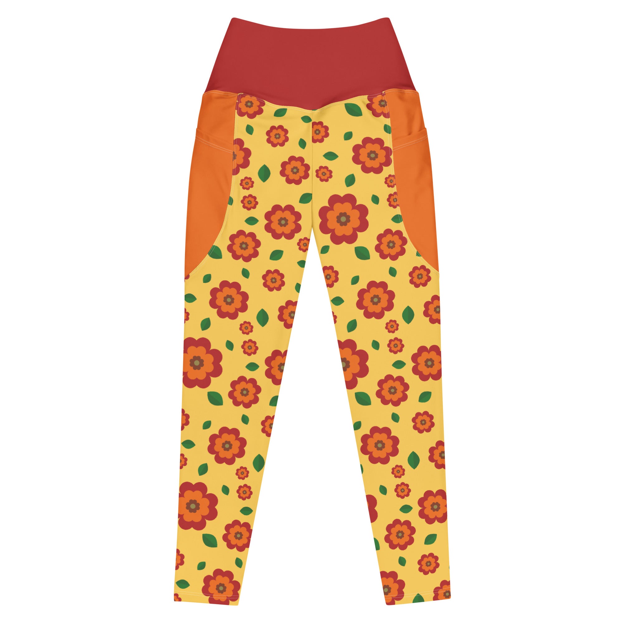 RECYCLED High Waist Pocket Leggings - 'Petal Pop' 6XL