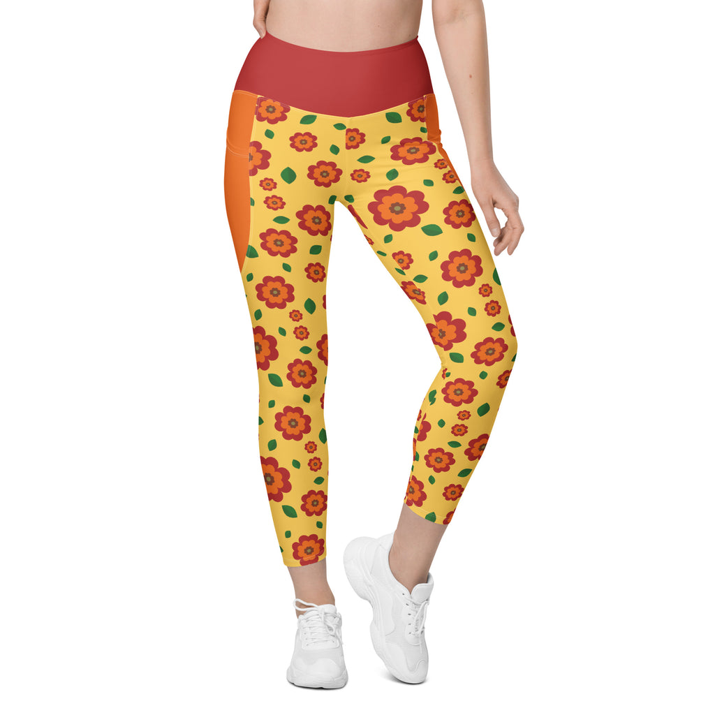 RECYCLED High Waist Pocket Leggings - 'Petal Pop'
