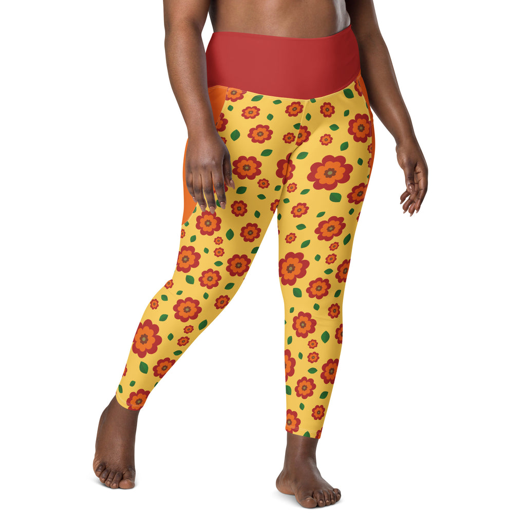 RECYCLED High Waist Pocket Leggings - 'Petal Pop'