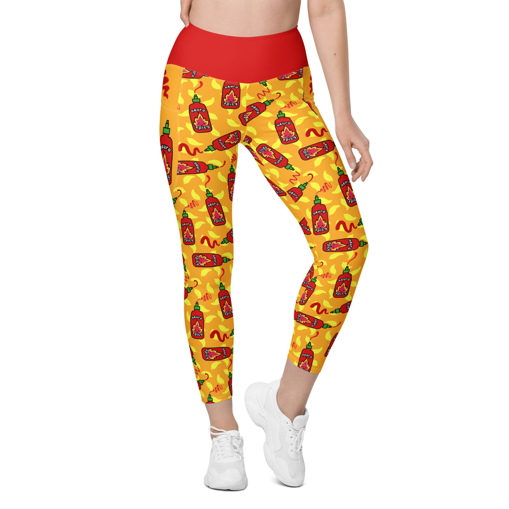 RECYCLED High Waist Pocket Leggings - 'Neurospicy'
