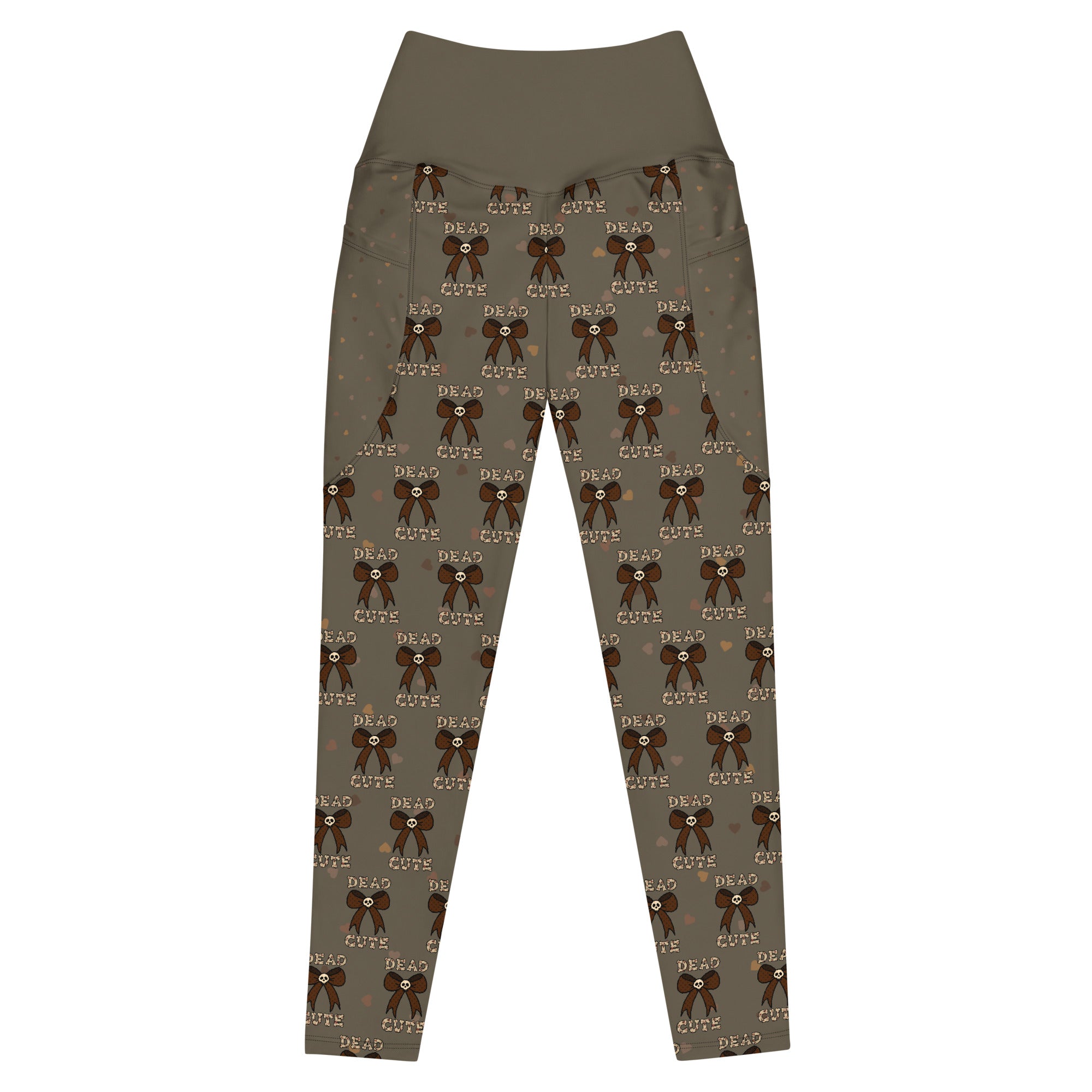 RECYCLED High Waist Pocket Leggings - 'Dead Cute' 6XL