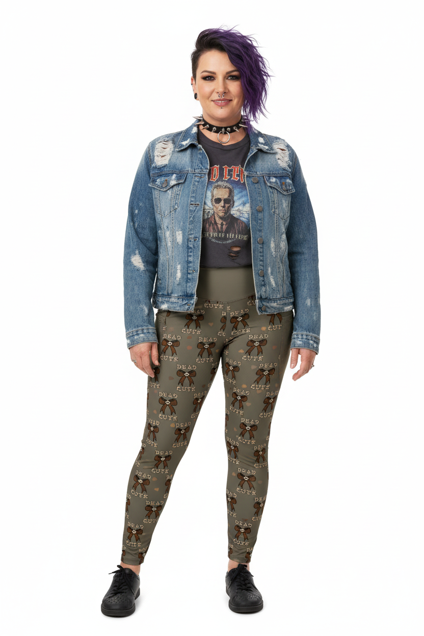 RECYCLED High Waist Pocket Leggings - 'Dead Cute'