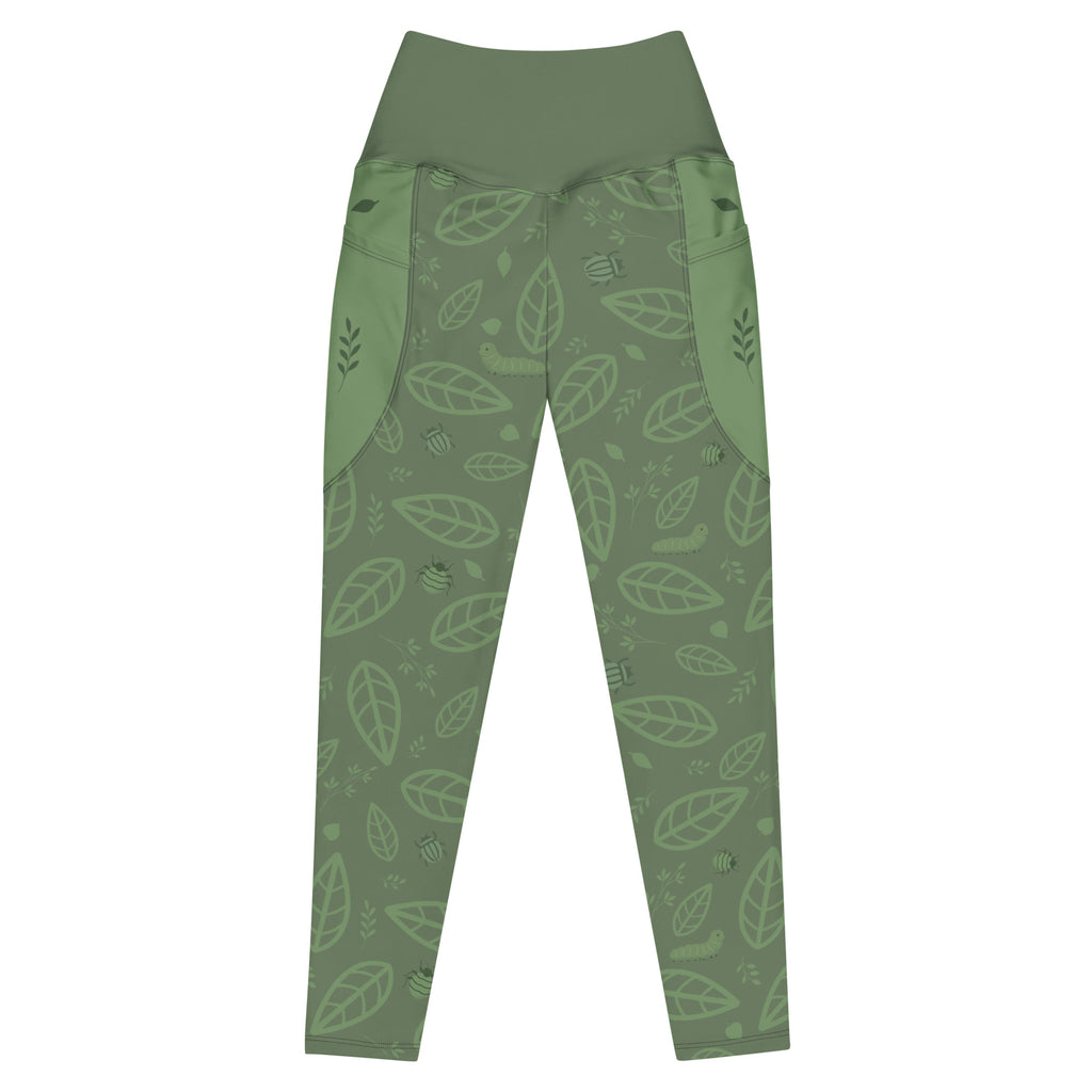 RECYCLED High Waist Pocket Leggings - 'Bug's Life' 6XL