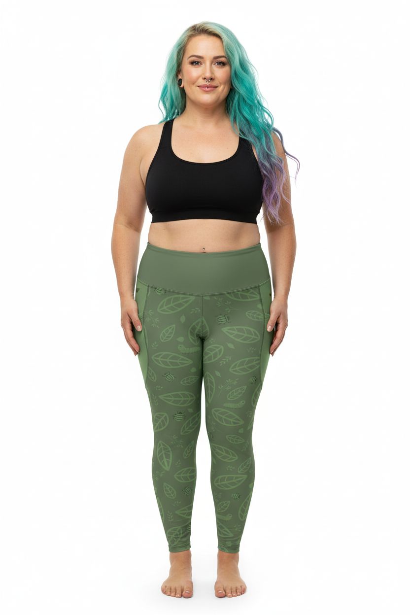 RECYCLED High Waist Pocket Leggings - 'Bug's Life'