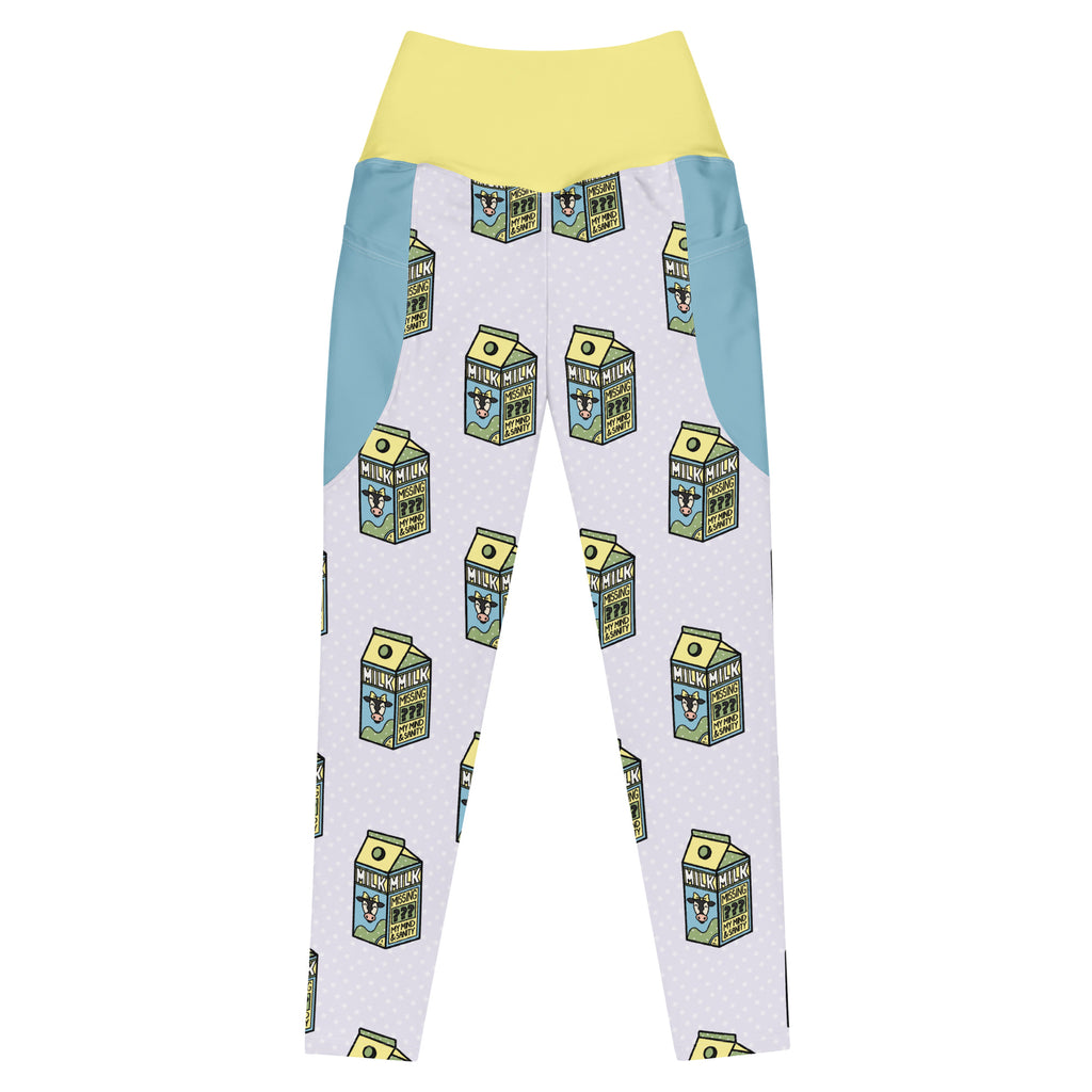RECYCLED High Waist Pocket Leggings - 'Got Milk?' 6XL